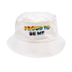 Gay Pride Apparel Proud to Be Me Cotton Bucket Hat Rainbow Embroidered Cap Unise